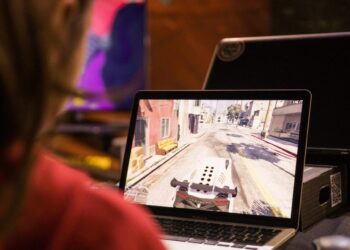 a person using a laptop